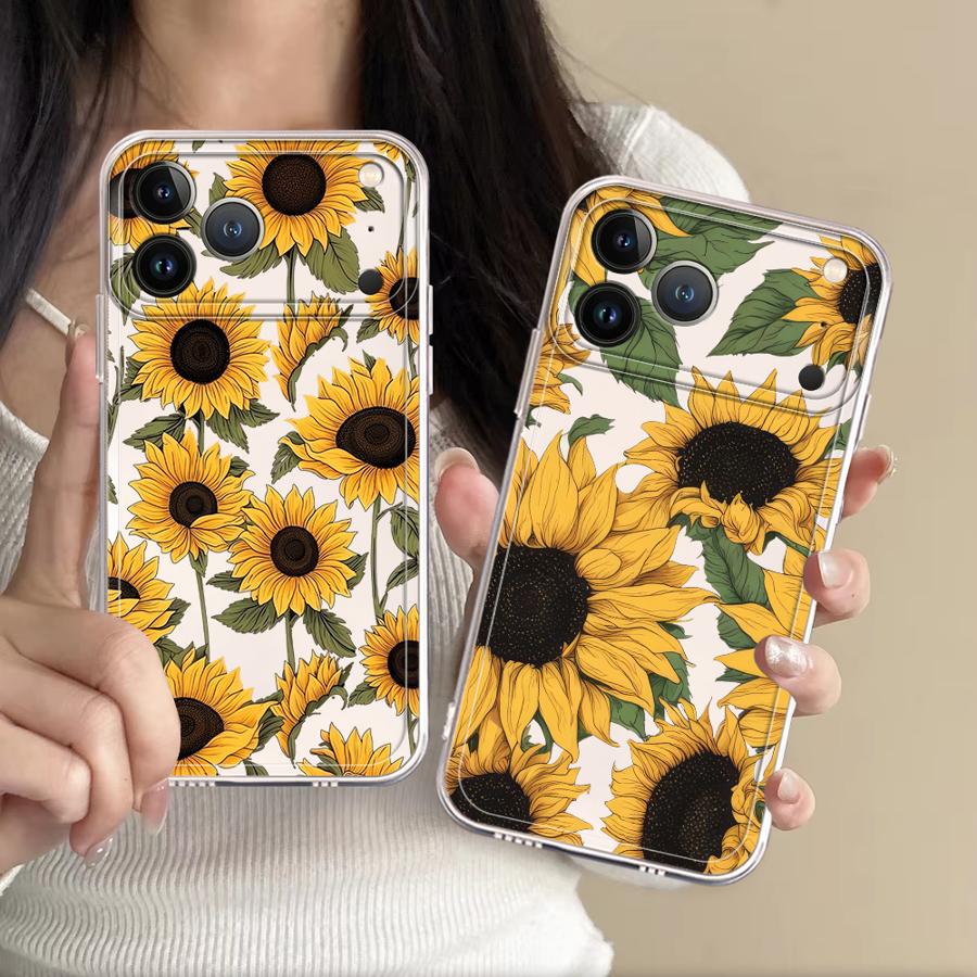 Apple Iphone 15 Pro Max - 귀여운 해바라기 패턴 케이스 (애플 아이폰