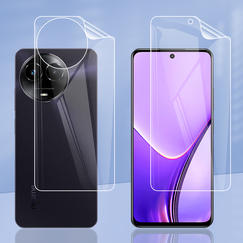 Realme C67 - 투명 TPU/무광 지문 방지 하이드로겔 풀