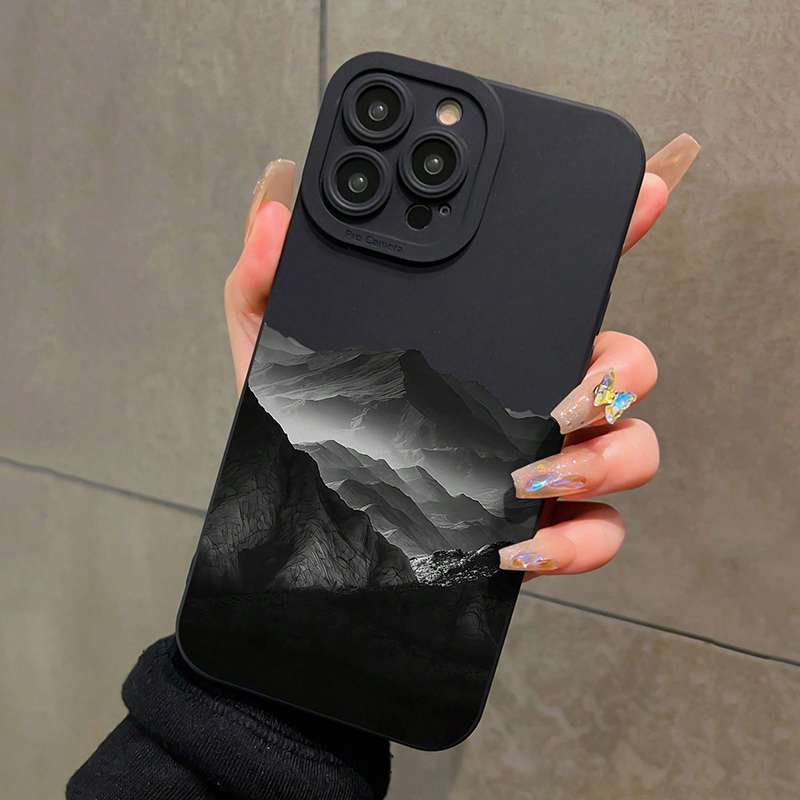 Xiaomi Redmi Note 13 - 블랙 마운틴 INS 디자인 실리콘 폰