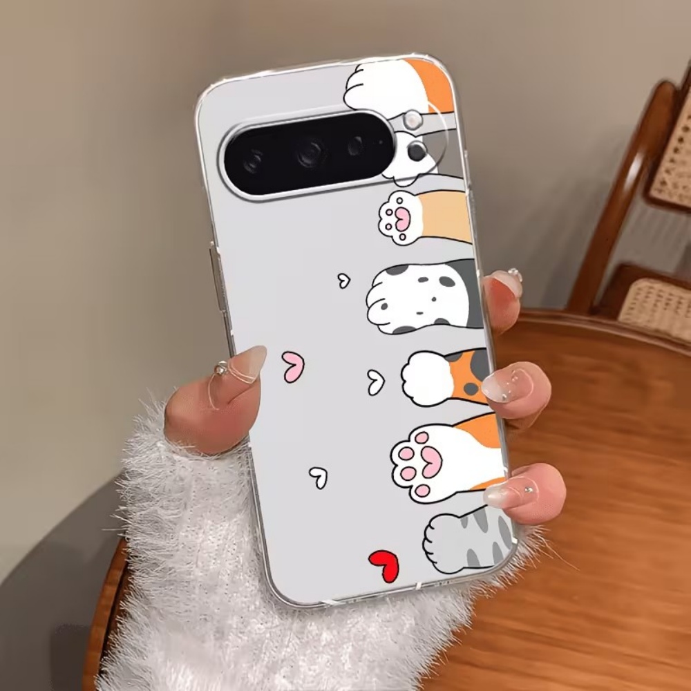 만화 고양이 발자국 크리스탈 투명 실리콘 폰 케이스 ( - Google Pixel 9 Pro 리뷰 및 가격