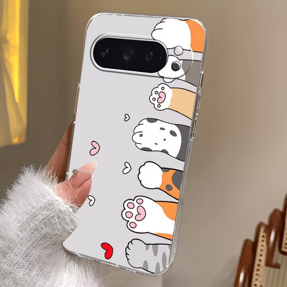 만화 고양이 발자국 크리스탈 투명 실리콘 폰 케이스 ( - Google Pixel 9 Pro 리뷰 및 가격