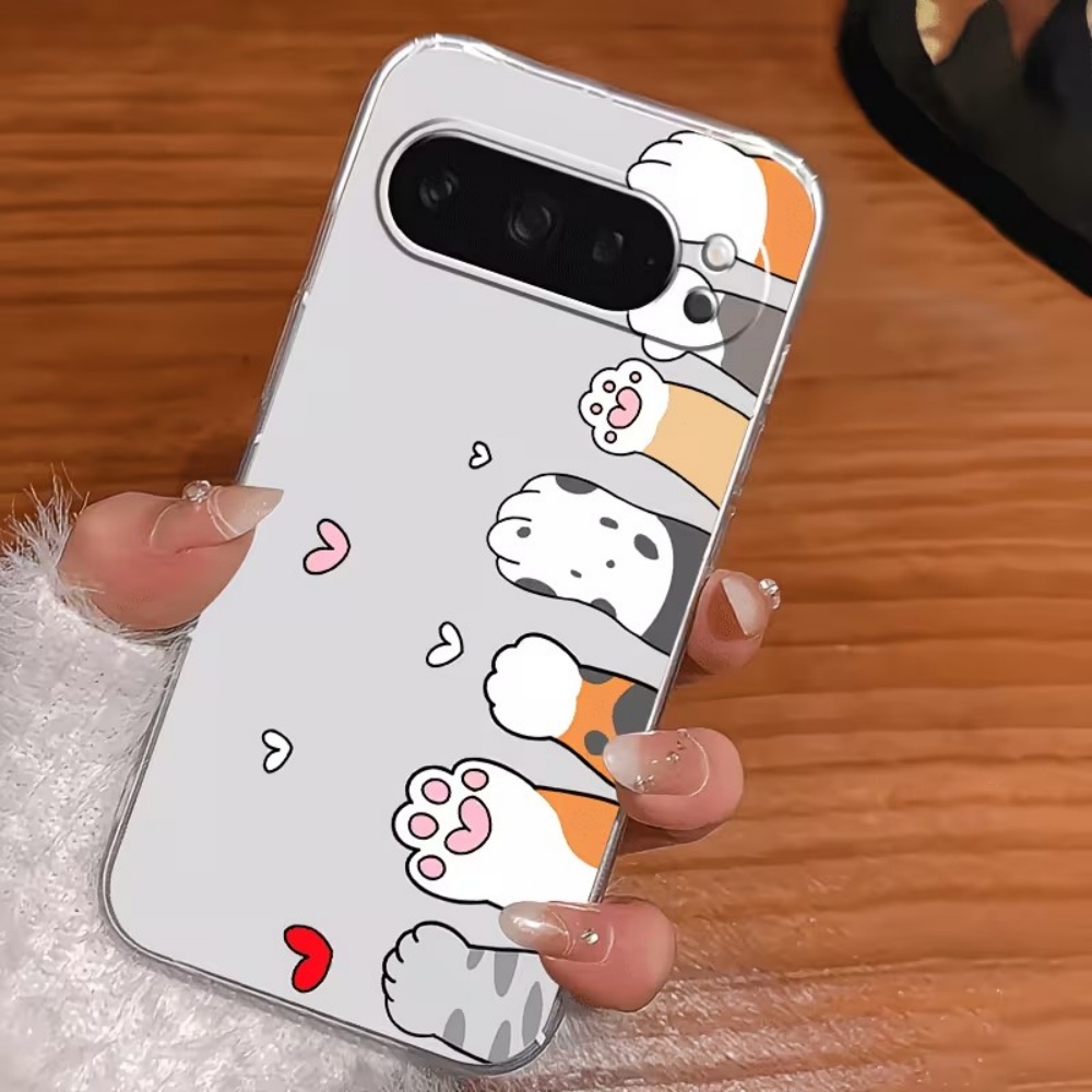 만화 고양이 발자국 크리스탈 투명 실리콘 폰 케이스 ( - Google Pixel 9 Pro 리뷰 및 가격