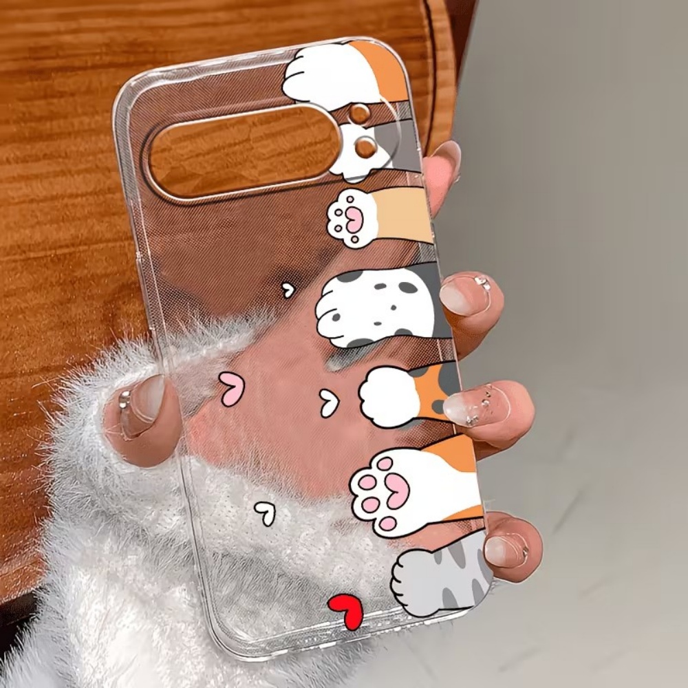 만화 고양이 발자국 크리스탈 투명 실리콘 폰 케이스 ( - Google Pixel 9 Pro 리뷰 및 가격