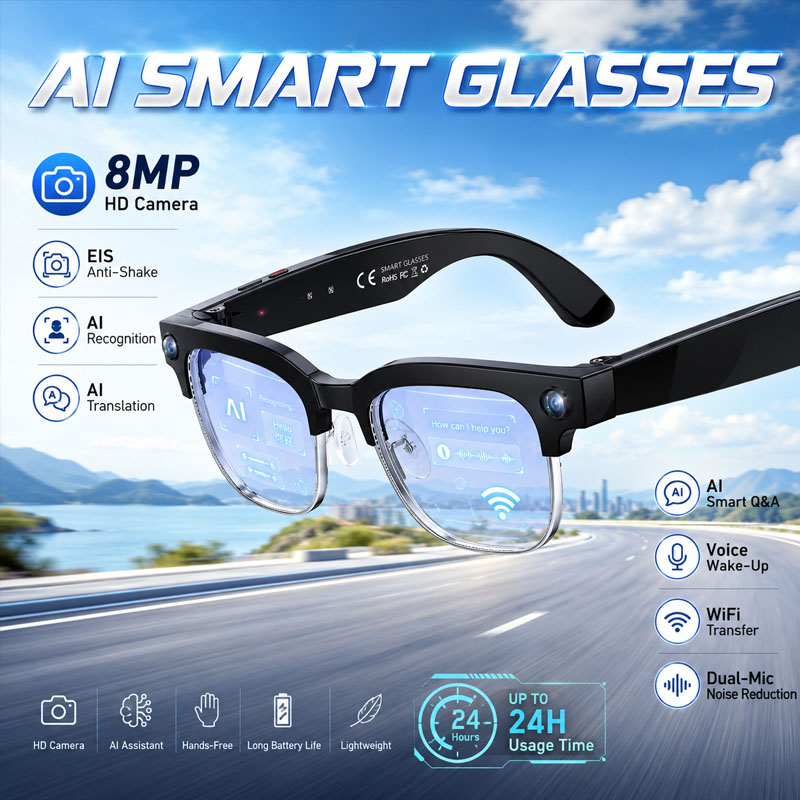 W630 HeyCyan AI 음성 인식 지능형 번역 질 - Smart Glasses Lens 리뷰 및 가격