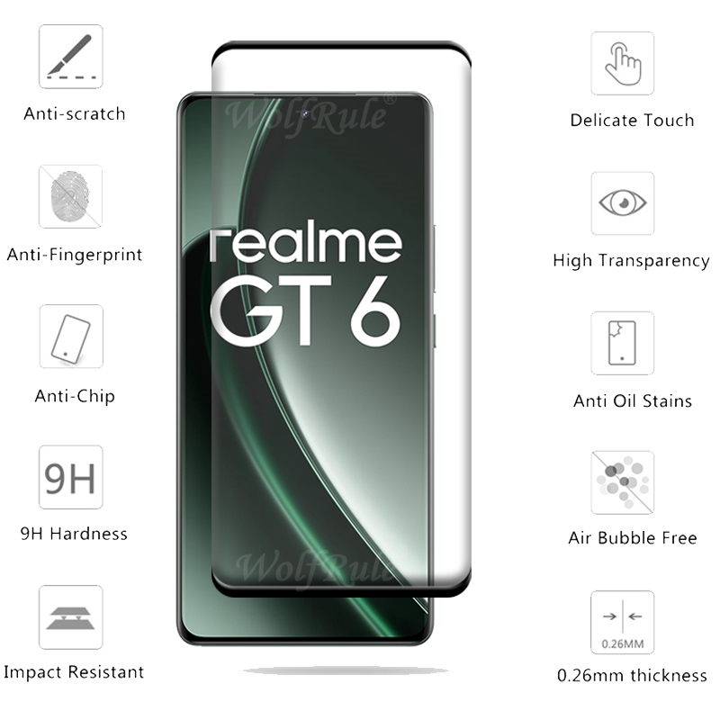OPPO Realme GT 6 용 강화 유리 풀 커버, - Realme Gt 6 리뷰 및 가격